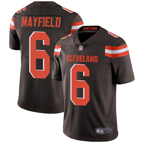 Cleveland Browns Baker Mayfield Men Brown Limited Jersey 6 NFL Football Home Vapor Untouchable
